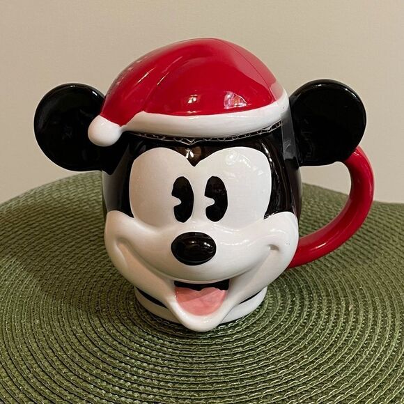 Disney Mickey Mouse Christmas mug with lid NWT - Picture 3 of 12